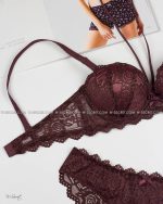 Weiyesi 8070 B Марсаловий комплект спідньої білизни